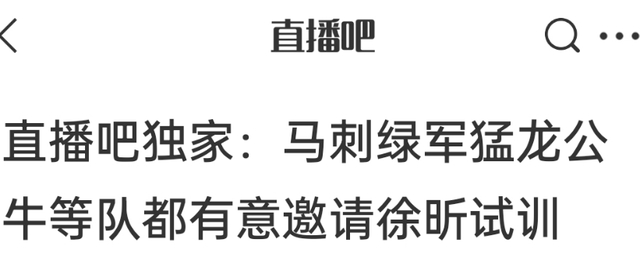 徐昕获NBA试训邀请 NBA球队多队关注其潜力